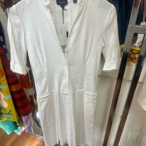 ✨ Façonnable White Shirt Dress | Button Front | Effortless Chic ✨